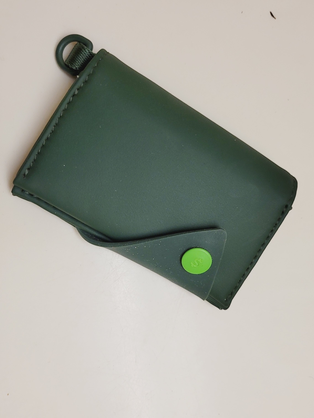 Cash By Cash APP Dark Green Silicone Phone Wallet Case with Snap Closure